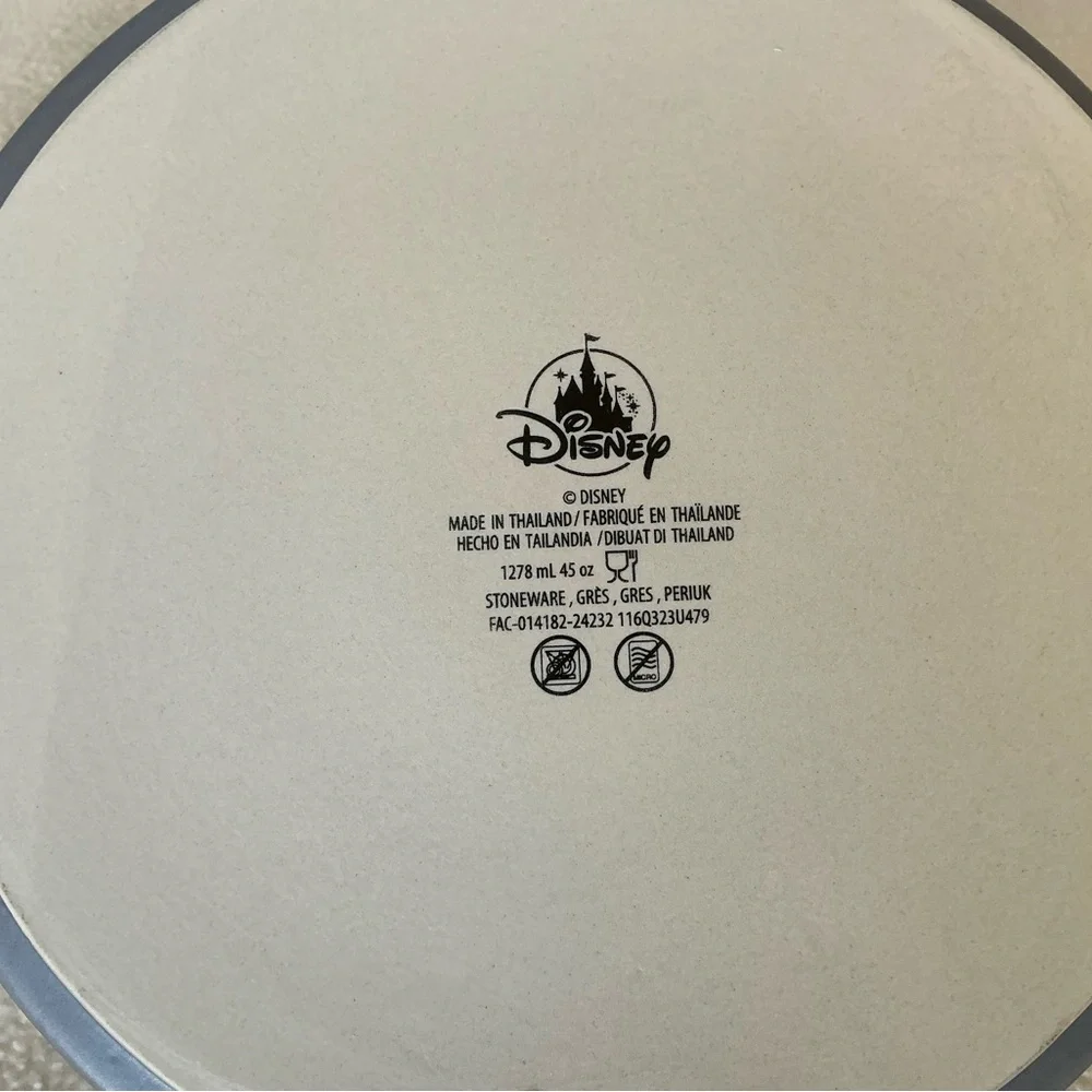 Disney Mickey Embossed Stoneware bowl with on a wooden base
